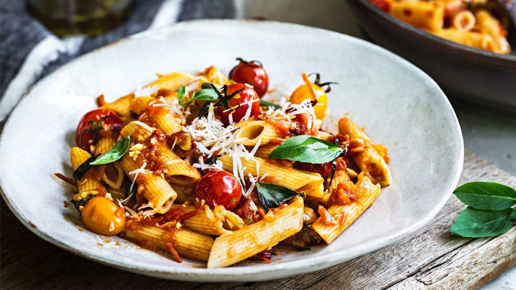 Penne à la sauce aux tomates cerises