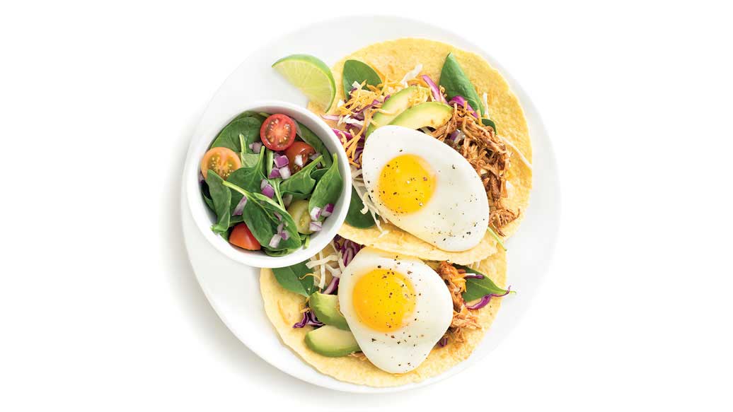 Tostadas déjeuner au porc effiloché