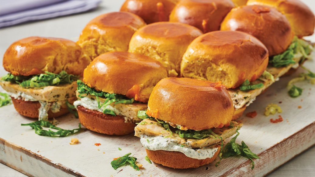 Mini burgers de poulet à l’aneth et au citron