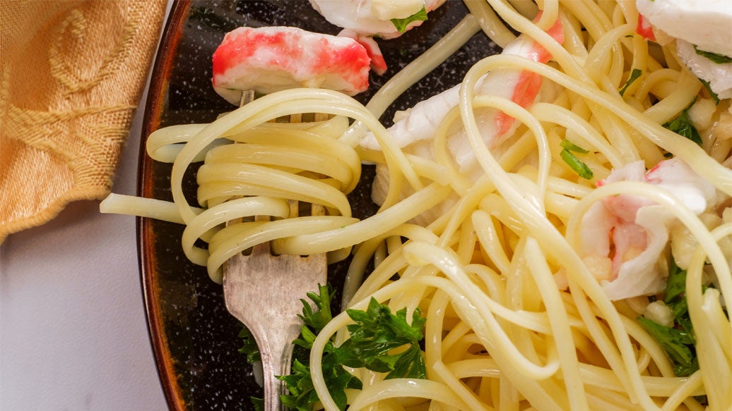 Pâtes au crabe, à l’aneth et au citron