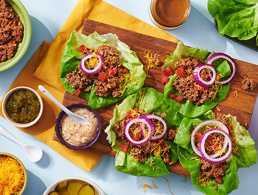 Wraps de laitue au bœuf et au fromage
