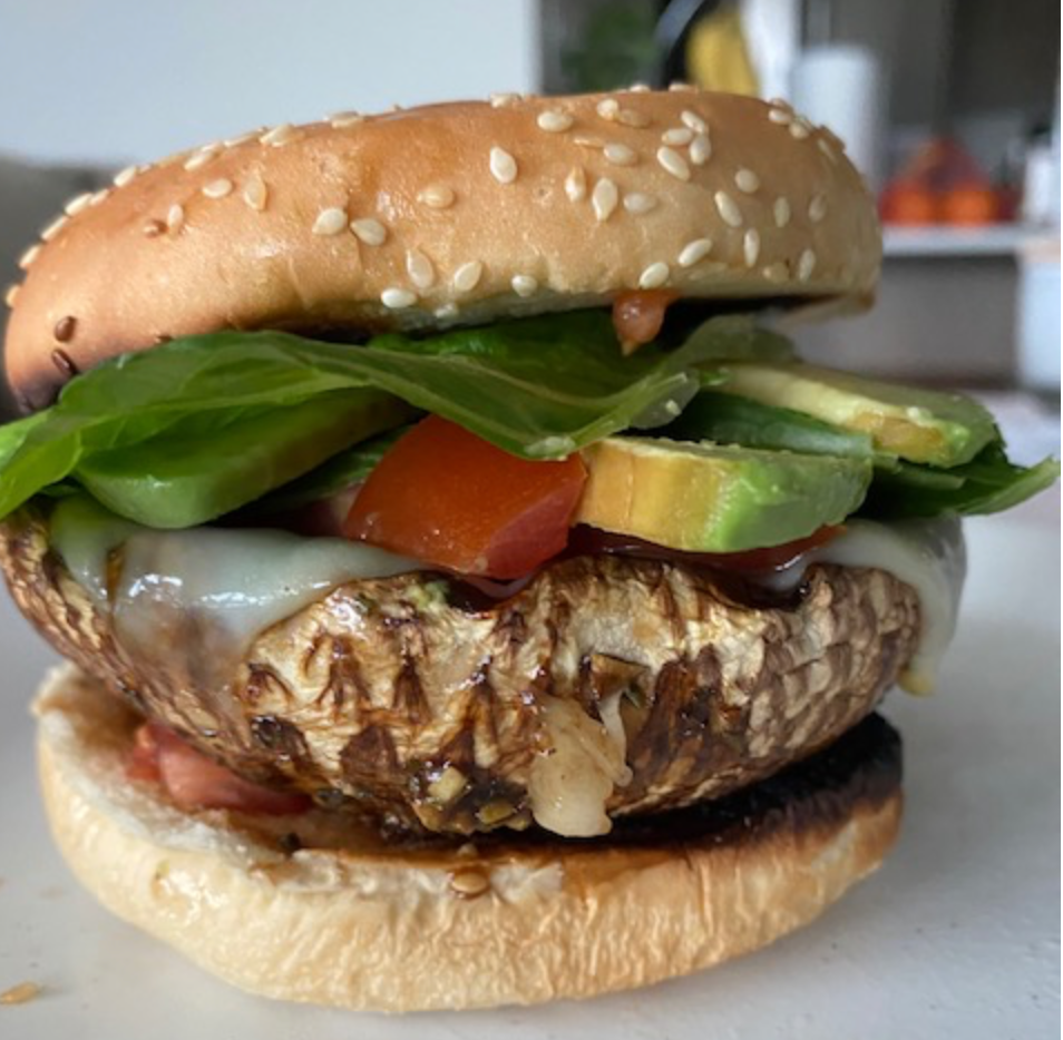 Burger portobello grillé