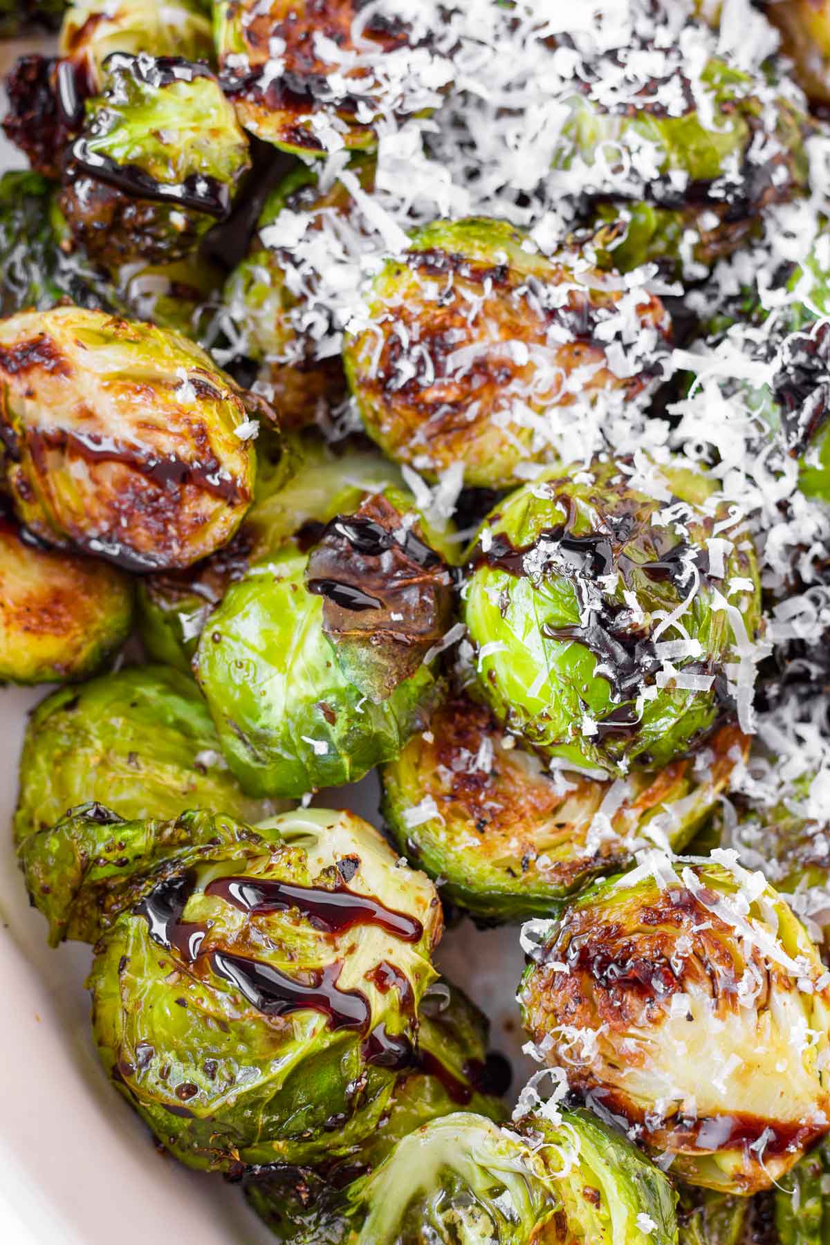 Roasted Balsamic Brussels Sprouts with Parmesan