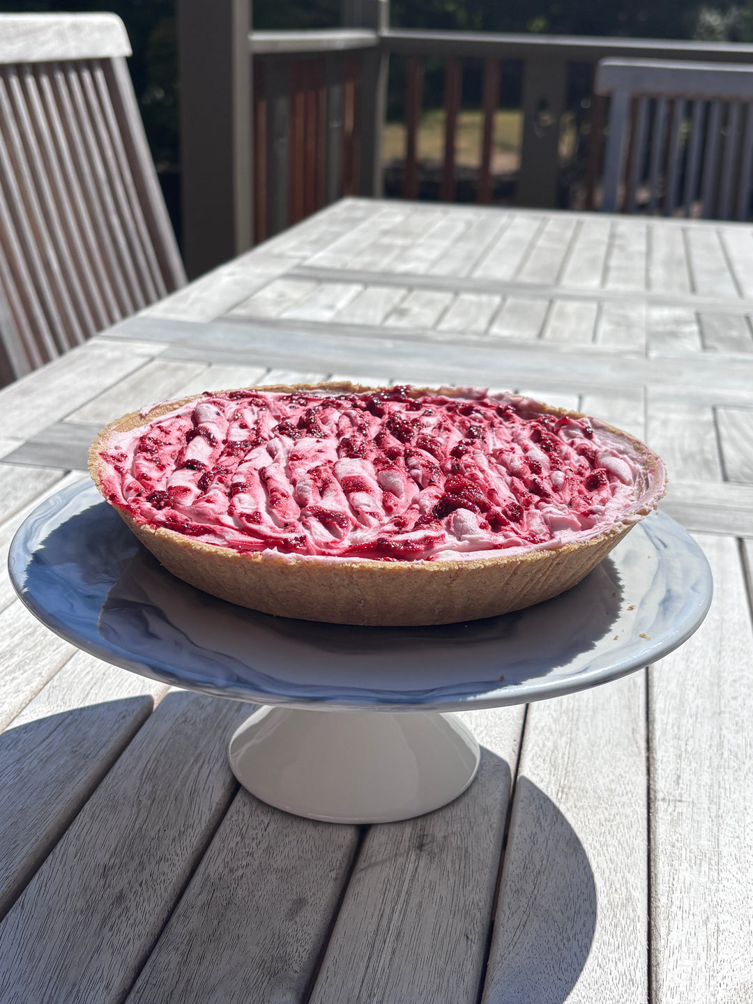 Gâteau au fromage marbré de baies 