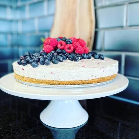 Gâteau au fromage marbré de baies 
