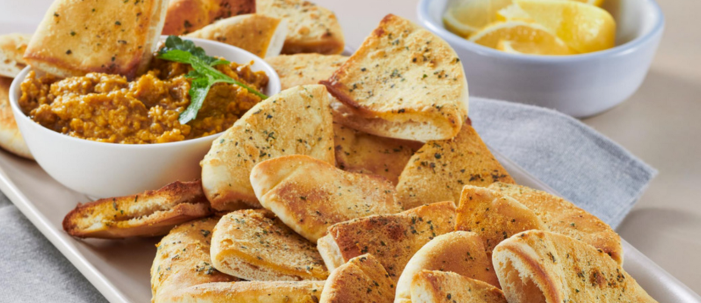 Lemony Baked Pita Wedges