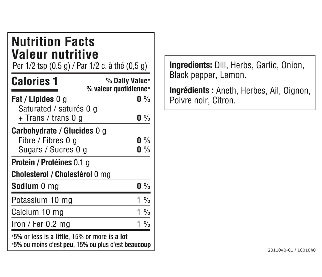 Mélange à trempette Aneth et citron